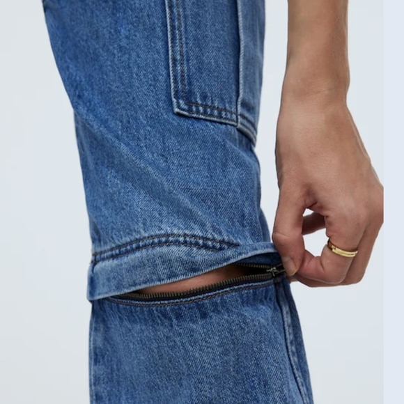 Madewell Women's Baggy Straight Cargo Jeans in Thetford Wash -NWT - Picture 5 of 8